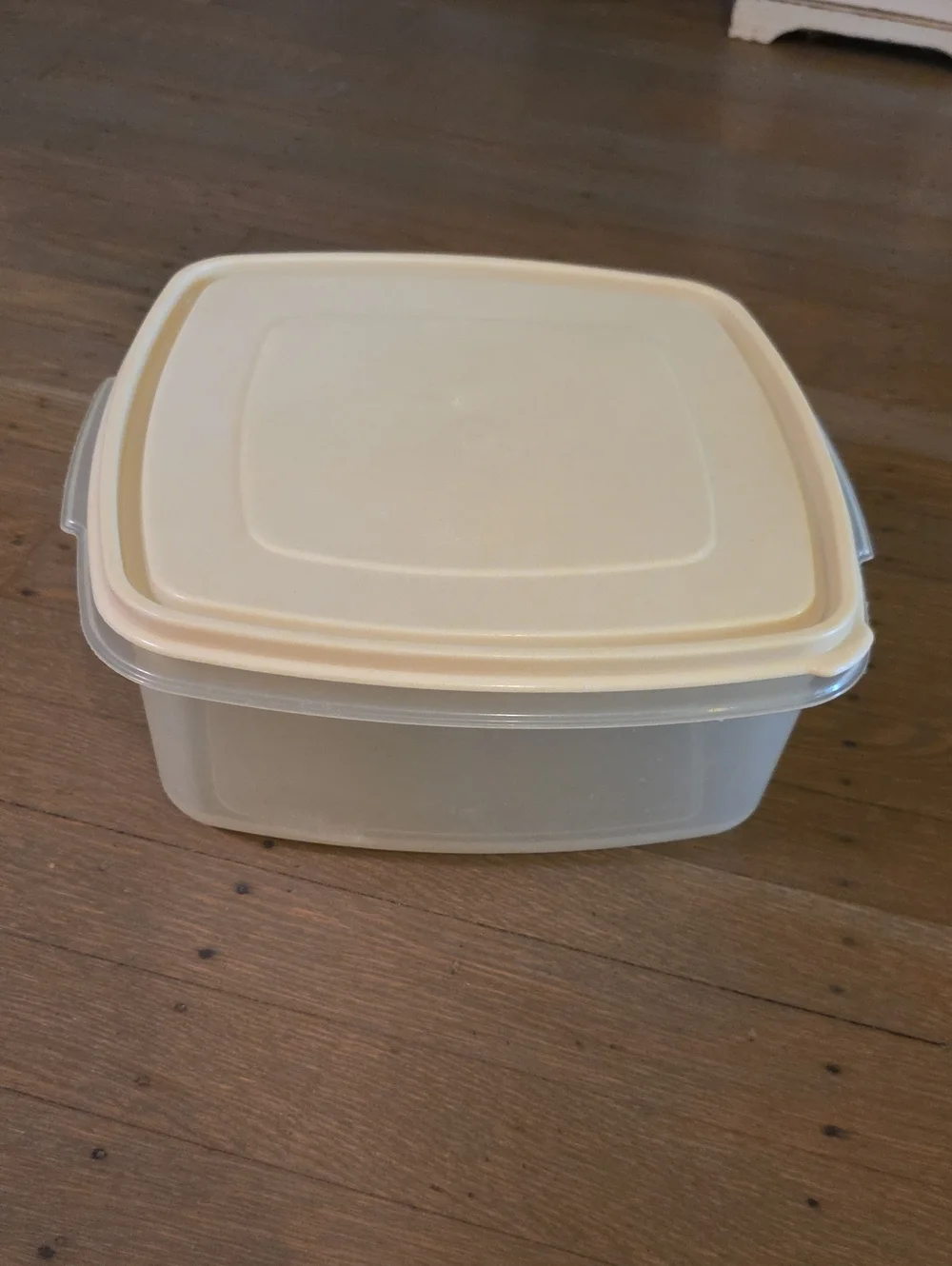 Rubbermaid Vintage Beige-Lid Plastic Food Storage Container #4 -19 Cups